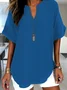 Women's V-Neck Short Sleeve Casual Shirt