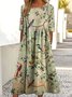 Casual Floral Dress With No