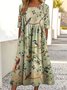 Casual Floral Dress With No