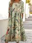 Casual Floral Dress With No