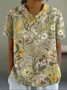 Women's Short Sleeve T-shirt Summer Color1 Geometric Printing Stand Collar Daily Going Out Casual Top