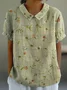 Women's Short Sleeve T-shirt Summer Color1 Geometric Printing Stand Collar Daily Going Out Casual Top