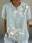 Women's Short Sleeve T-shirt Summer Color1 Geometric Printing Stand Collar Daily Going Out Casual Top