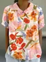 Women's Short Sleeve T-shirt Summer Color1 Geometric Printing Stand Collar Daily Going Out Casual Top