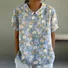 Women's Short Sleeve T-shirt Summer Color1 Geometric Printing Stand Collar Daily Going Out Casual Top