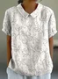 Women's Short Sleeve T-shirt Summer Color1 Geometric Printing Stand Collar Daily Going Out Casual Top