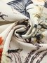 Women's Spring and Summer Floral Print Casual Straight Lace-up Pants