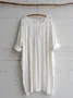 Casual Crew Neck Plain Regular Fit Dress With No