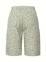 Women's Spring and Summer Floral Print Casual Straight Tie Cropped Pants