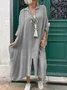 Casual Plain V Neck Maxi Dress