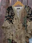 Women's Half Sleeve Shirt Summer Brown Floral Printing V Neck Daily Going Out Casual Top