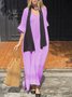 Casual Plain V Neck Maxi Dress No Scarf