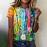Painting Cotton Casual Regular Fit T-Shirt