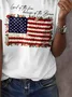 Casual Independence Day Loose Crew Neck T-Shirt
