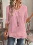 Regular Fit Crew Neck Linen Casual Shirt