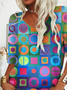 Women's Short Sleeve T-shirt Summer As Picture Abstract Printing Jersey V Neck Daily Going Out Casual Top