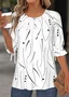 Abstract Polka Dots Regular Fit Casual Crew Neck Casual Shirt