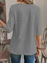 Regular Fit Crew Neck Linen Casual Shirt
