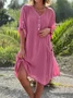 Casual V Neck Dress With No