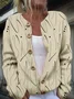 Striped Casual Crew Neck Loose Cardigan