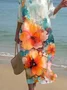 Floral Casual Regular Fit Crew Neck Dress With No