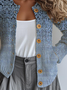 Gradient Pattern Loose Crew Neck Ethnic Cardigan