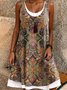 Crew Neck Vintage Dress With No