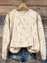Striped Loose Vintage Crew Neck Sweatshirt