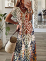 Casual Regular Fit V Neck Dress With No