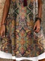 Crew Neck Vintage Dress With No