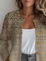 Gradient Pattern Loose Crew Neck Ethnic Cardigan