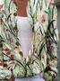 Crew Neck Floral Casual Loose Cardigan