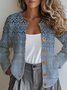 Gradient Pattern Loose Crew Neck Ethnic Cardigan