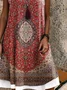 Regular Fit Casual Crew Neck Ethnic Geometry Dress
