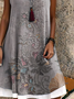 Casual Crew Neck Regular Fit Floral Dress