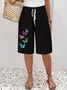 Women's  H-Line Straight Pants Daily Going Out Pants Black Casual Printing Butterfly Summer Pants