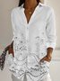 Casual Floral Shirt Collar Shirt