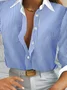 Shirt Collar Casual Striped Shirt