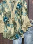 Women's Half Sleeve Shirt Summer Beige Floral Printing V Neck Daily Going Out Casual Top
