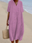 Casual Crew Neck Striped Regular Fit Dress With No