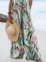Casual Floral Spaghetti Jumpsuit