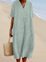 Casual Crew Neck Striped Regular Fit Dress With No