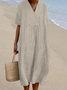 Casual Crew Neck Striped Regular Fit Dress With No