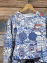 Crew Neck Vintage Geometric Sweatshirt