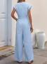 Women's H-Line Overall V Neck Daily Going Out Casual Lace-up Striped Summer Long Jumpsuit Romper