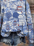Crew Neck Vintage Geometric Sweatshirt