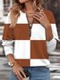 Women's Long Sleeve Front Center Zipper Sweatshirt