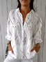 Women's Simple Abstract Polka Dot Striped Mid-Sleeve Shirt