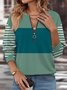 Women's Long Sleeve Front Center Zipper Sweatshirt