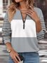 Women's Long Sleeve Front Center Zipper Sweatshirt